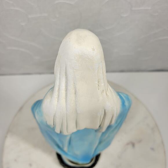 Antique Virgin Mary Serpent Votive Holder Chalkware Statue Religious Catholic - Picture 16 of 16